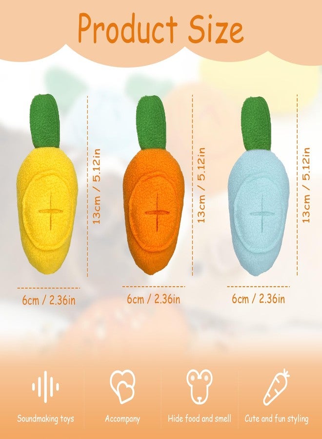 FALESHOS 3Pcs Guinea Pig Toys, Washable Guinea Pig Slow Feeder Treat Dispenser Toy, Boredom Relief and Foraging Fun(Yellow, Orange, Blue) - Image 2